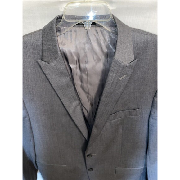 Egara Men’s Dress Blazer Size 44R Gray Wool Slim Fit Business Formal Party - Picture 3 of 13